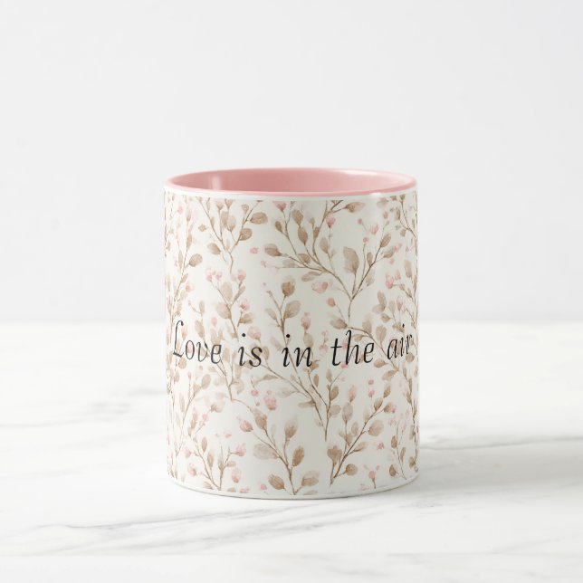 Caneca Blush Cream Flowers Romantic Love (Centro)