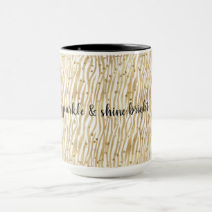 Caneca Blush Cream Zebra Glam Dourado Confetti Sparkle