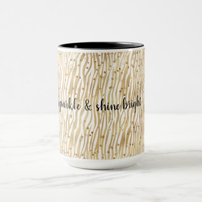 Caneca Blush Cream Zebra Glam Dourado Confetti Sparkle (Centro)