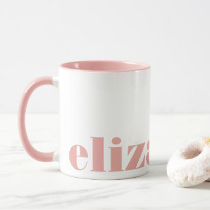 Caneca Blush Pink White Magazine Serif Font Elegant