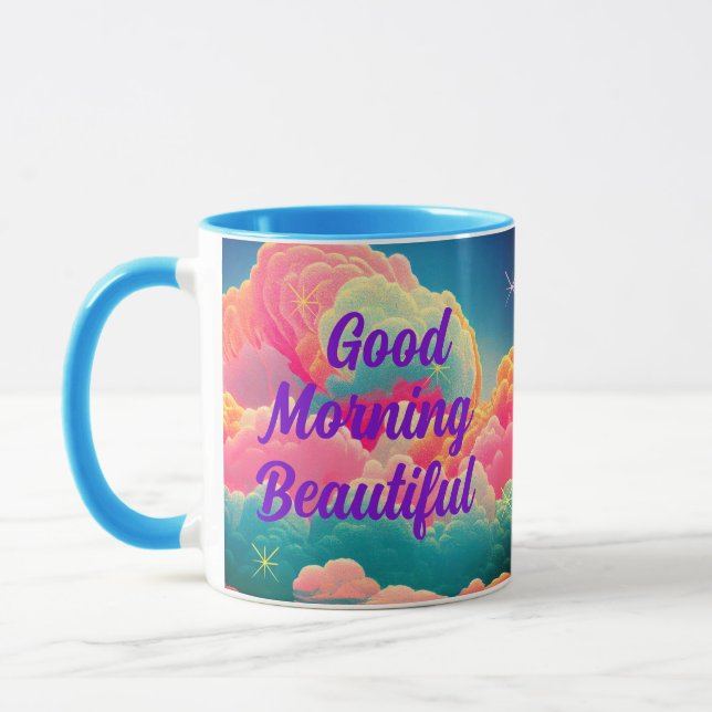 Caneca Boa Manhã Lindas Nuvens de Pastel (Esquerda)