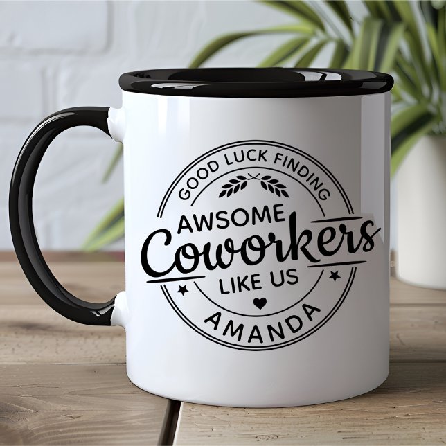 Caneca Boa Sorte Encontrando Melhores Colegas sarcástico  (Criador carregado)