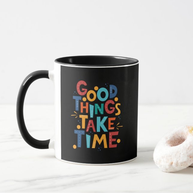 Caneca Boas coisas levam tempo, inspiração (Com Donut)