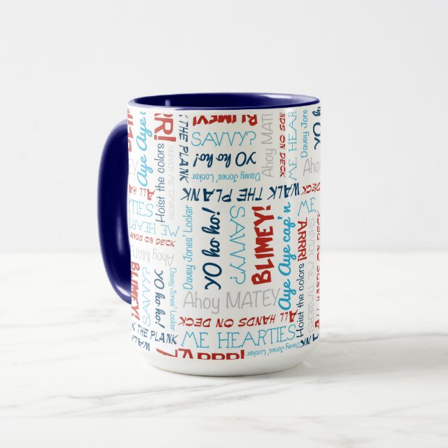 Caneca Boas Festas de Festas Piratas (Frente Esquerda)