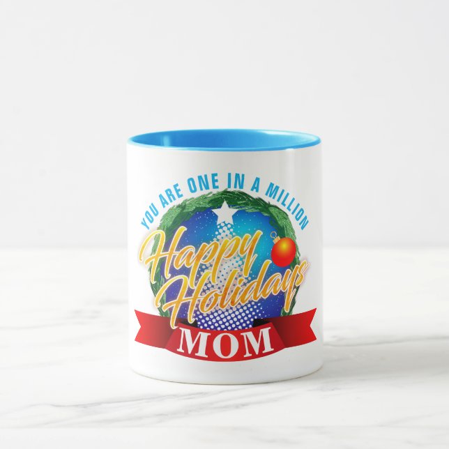 Caneca Boas Festas / Uma em um Milhão MÃE (Seu Texto) (Centro)