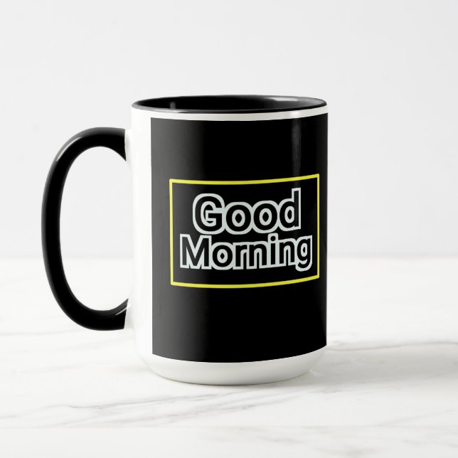Caneca Boas Manhãs - Taça de Café com Cotação Positiva (Esquerda)