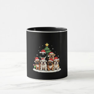 Caneca Boate de Natal Árvore Santa Hat Puppy Amantes