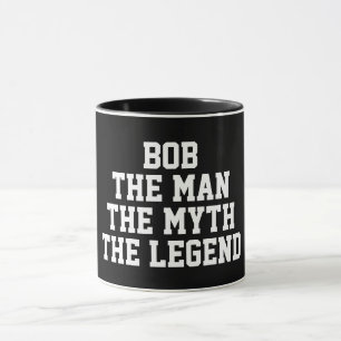 Caneca Bob: Homem, Mito, Lenda, Preto