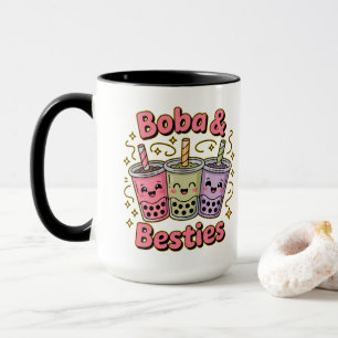 Caneca BOBA & Besties Vibes - Perfeito para Boba Tea Love