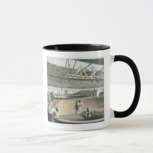 Caneca Bobinando o telégrafo cabografe nos tanques no wo