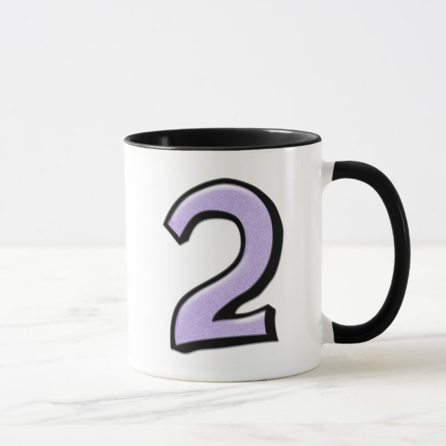 Caneca Bobo Número 2 lavanda branca Mug (Direita)