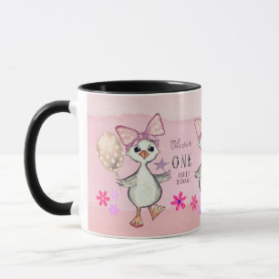 Caneca Bobo Rosa Engraçado Ganhar primeiro aniversario Pe