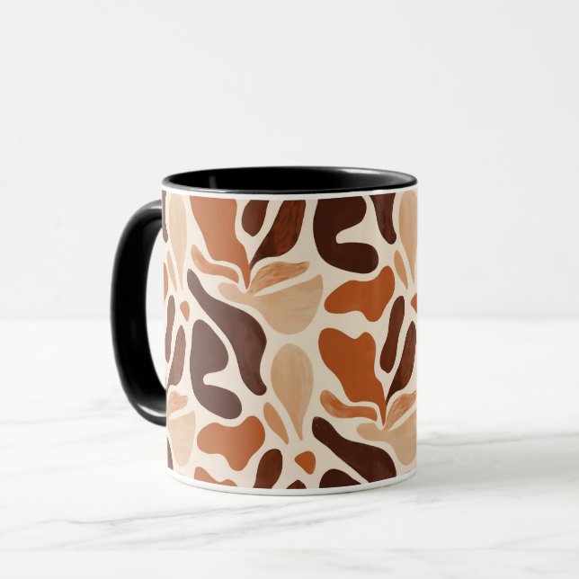 Caneca Boho Abstract Flow – Composição de Forma Su (Frente Esquerda)