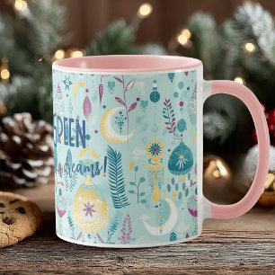 Caneca Boho chic luas e lanternas em turquesa e dourado