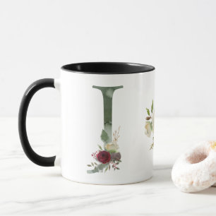 Caneca Boho Floral Monograma J Café