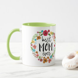 Caneca Boho floral verde-dia de as mães melhor mãe de sem