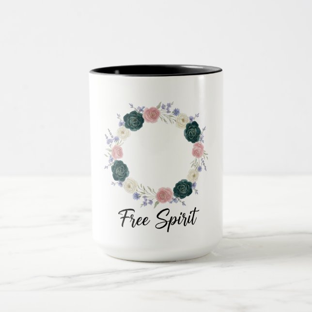Caneca Boho Floral Wreath "Free Spirit" (Centro)