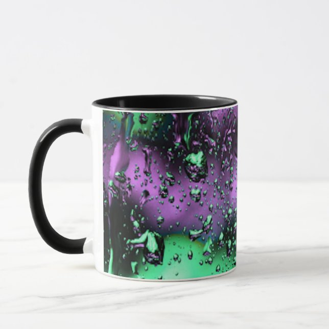 Caneca Boho Green and Purple Abstract Modern Art (Esquerda)
