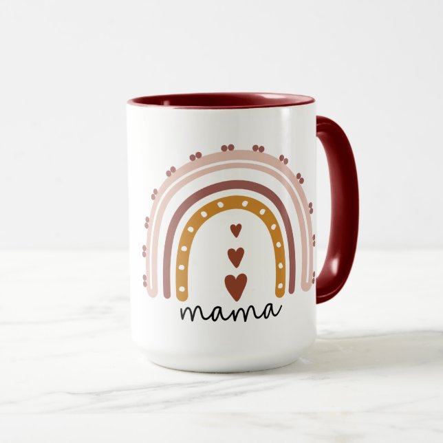Caneca Boho Mamãe Mug por presentes para mães (Frente Esquerda)