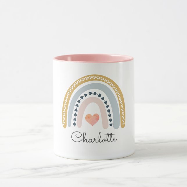 Caneca Boho Personalizado Cama Arco-Íris (Centro)