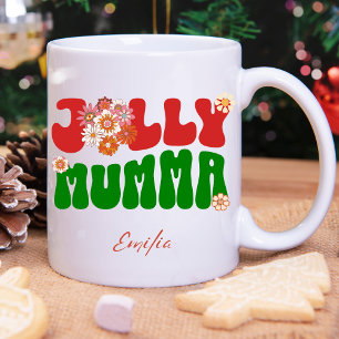 Caneca Boho Themed Cute Retro Jolly Mumma Nome Personaliz