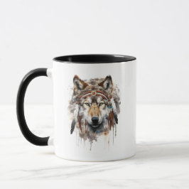 Caneca Boho Tribal Wolf Mug