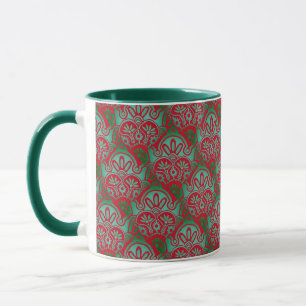 Caneca Boho verde e vermelho Natal Mug