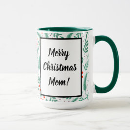 Caneca Boias de Natal Evergreen e Holly Berries