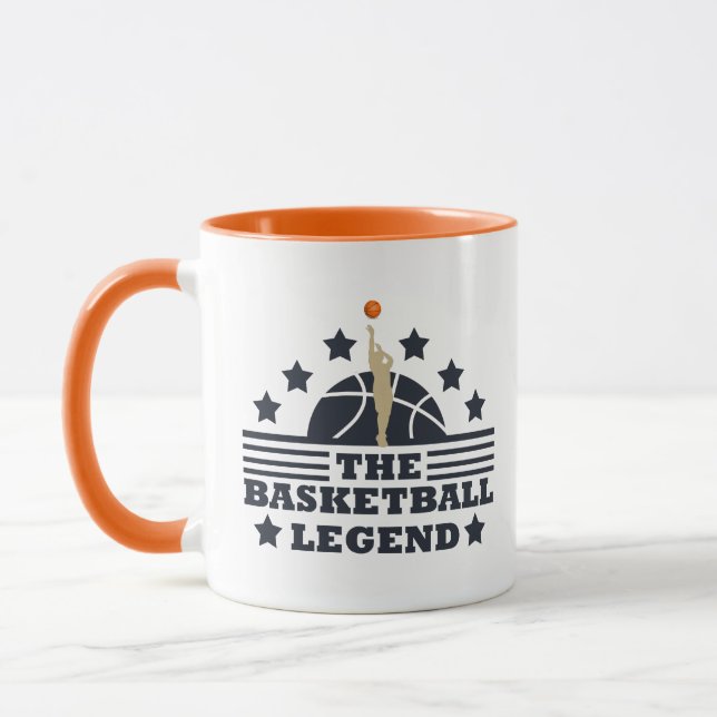 Caneca bola azul e laranja do jogador de lenda de basquet (Esquerda)
