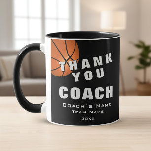 Caneca Bola de Basquete Obrigado Treinador