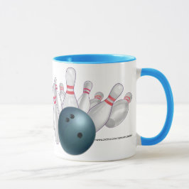 Caneca Bola de boliche azul partido personalizado