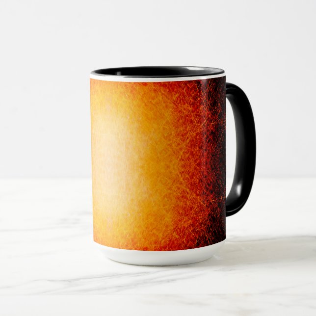 Caneca Bola de fogo brilhante cravada (Frente Esquerda)