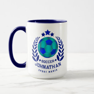 Caneca Bola de Futebol Crest Presentes para Fã de Espor