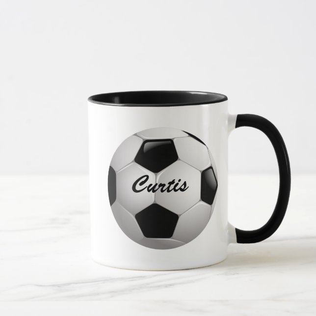 Caneca Bola de futebol customizável do futebol (Direita)