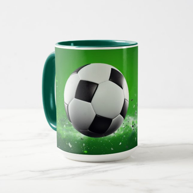 Caneca Bola de Futebol de Nome Personalizado (Frente Esquerda)