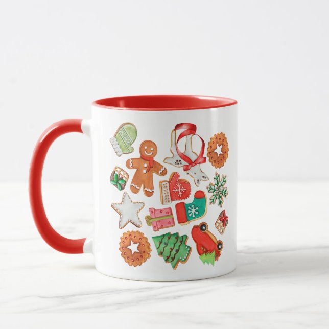 Caneca Bolachas de Açúcar de Natal Merry Nome Personalizá (Esquerda)
