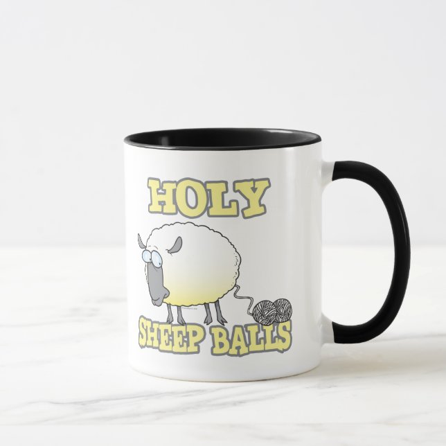 Caneca bolas de carneiro sagradas fios desfiados engraçad (Direita)