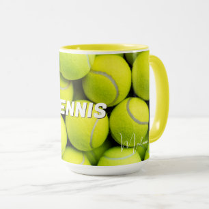 Caneca Bolas de Tênis de Texto Personalizadas