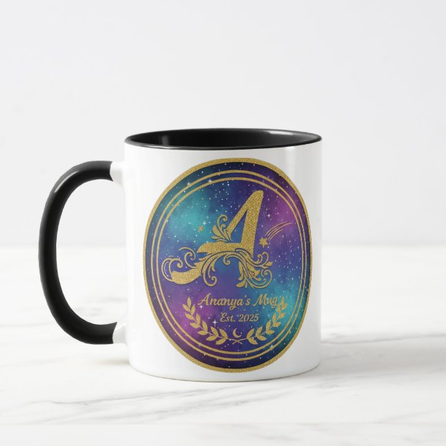 Caneca Bold 'A' Monogram Mug - Ananya's Est. 2025 Persona (Esquerda)