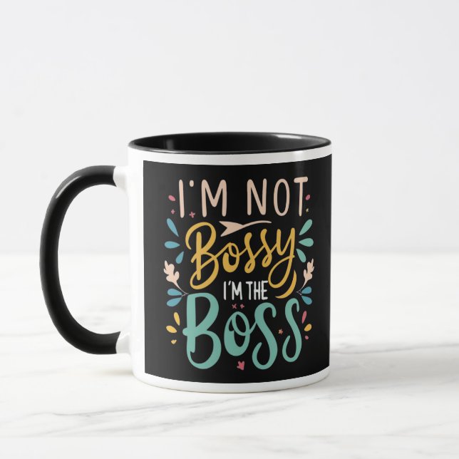 Caneca Bold Cute 'I'm Bossy' Gift Mug for Female Boss (Esquerda)