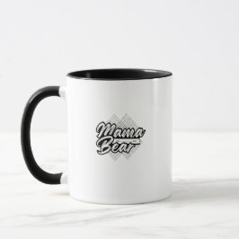 Caneca Bold Mama Bear Black & White Design