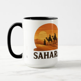 Caneca Bold Orange Retro Vetor Sahara Sunset Camel
