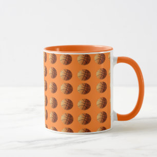 Caneca Boletins De Cesto Laranja No Fundo Laranja,