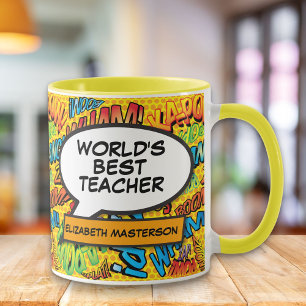 Caneca Bolha de Discurso Retrópico de Diversão do Profe