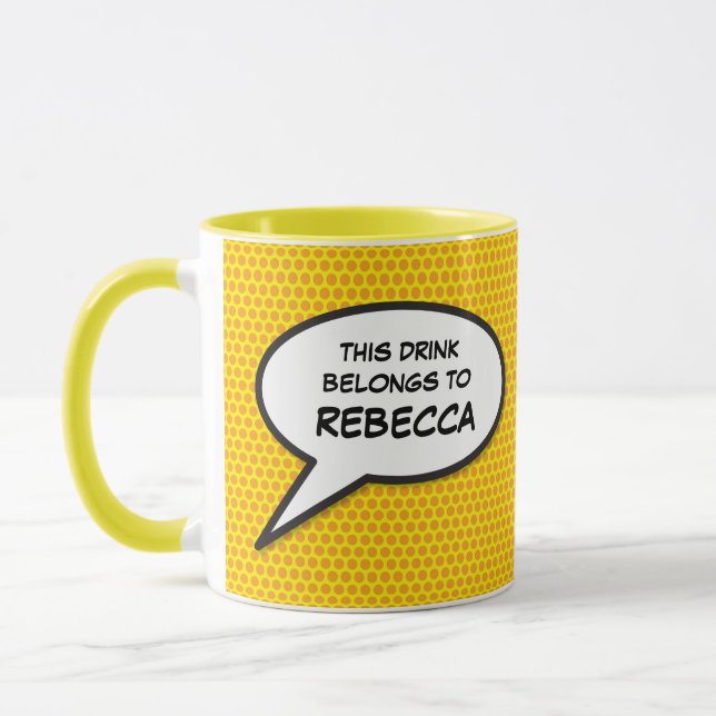 Caneca Bolha de Voz Personalizada Engraçada (Esquerda)