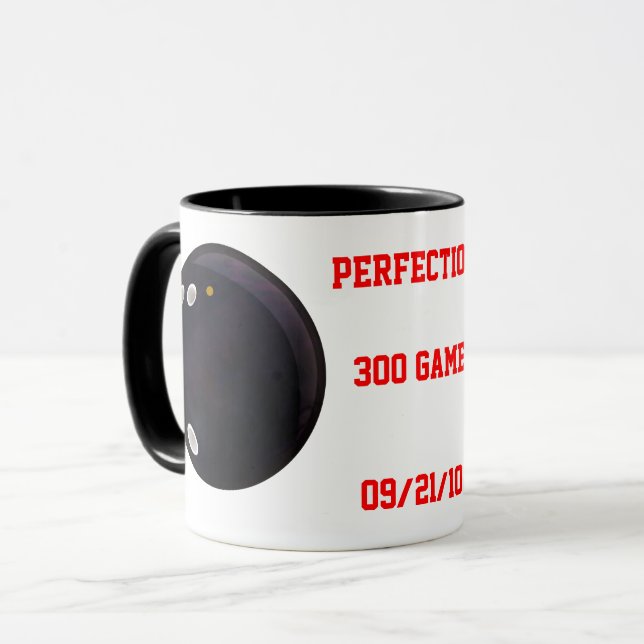 Caneca Boliche Perfeita do Jogo 300, (Frente Esquerda)