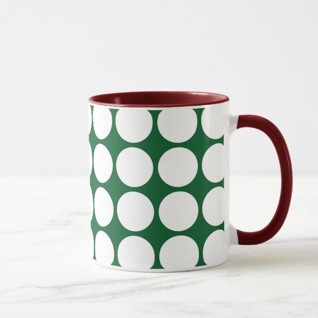 Caneca Bolinhas brancas em verde (Direita)