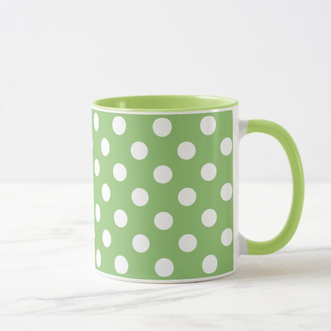 Caneca Bolinhas brancas em verde de pistachio (Direita)