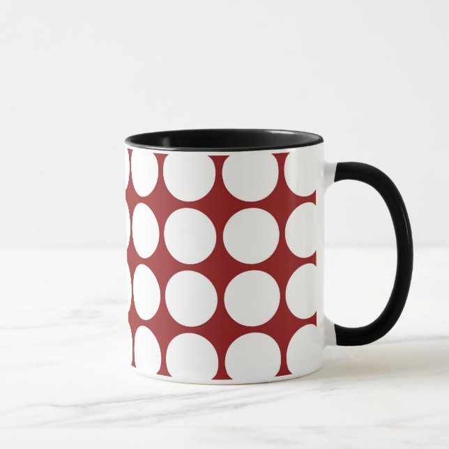 Caneca Bolinhas brancas em vermelho (Direita)