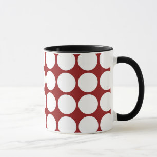 Caneca Bolinhas brancas no vermelho